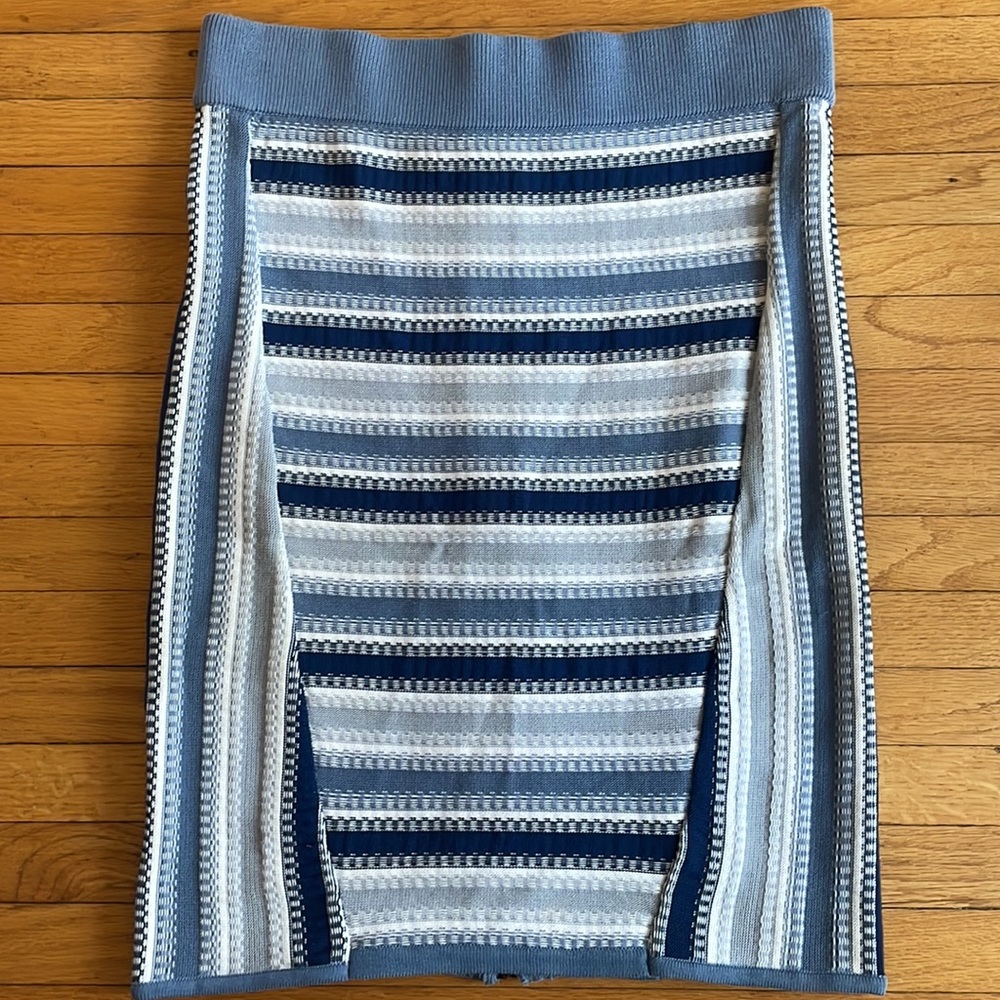 Rag & Bone Knit Striped Skirt Exposed Zipper - X-Small